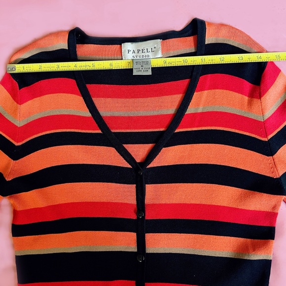 Long sleeve knit button down cardigan blouse - Picture 4 of 5